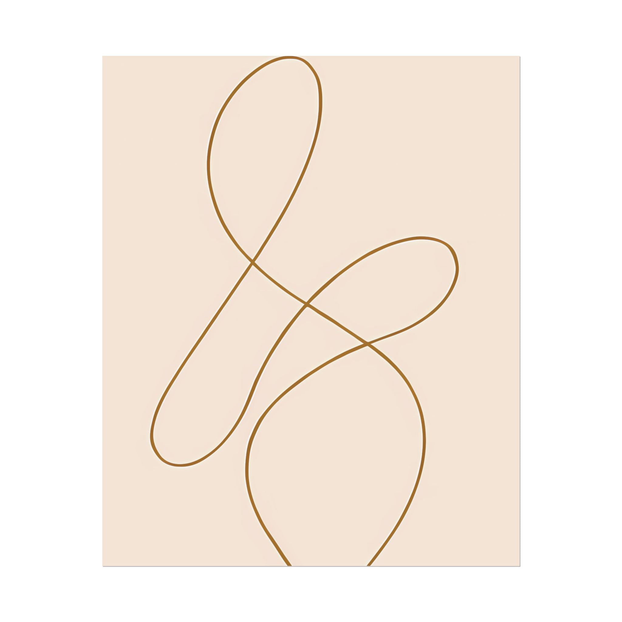 Minimalist Beige Wall Art Print – Abstract Line Poster – Brown Line Drawing – Neutral Scandinavian Japandi Style Artwork – Unframed