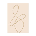 Minimalist Beige Wall Art Print – Abstract Line Poster – Brown Line Drawing – Neutral Scandinavian Japandi Style Artwork – Unframed